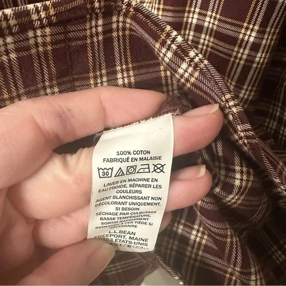 L.L. Bean Long Sleeve Button Down Traditional Fit Plaid Shirt Size L-Tall GUC - Picture 4 of 8